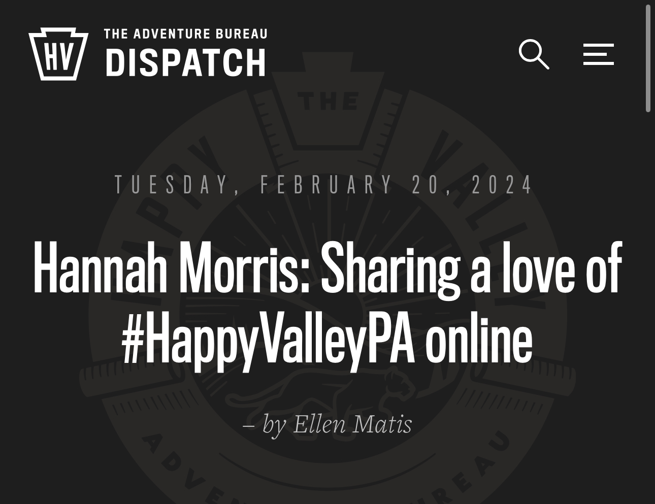 Hannah Morris: Sharing a love of #HappyValleyPA online thumbnail
