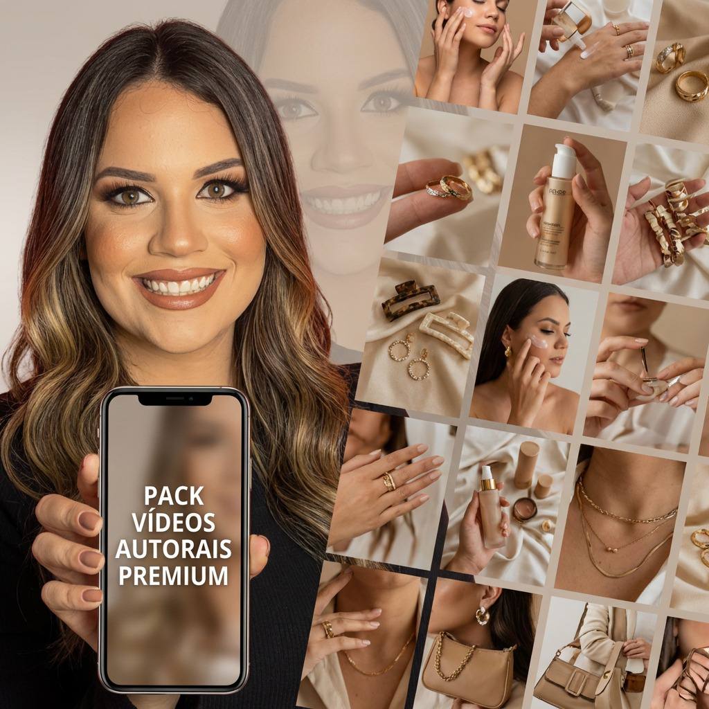 PACK VÍDEOS AUTORAIS: PACK com mais de 150 vídeos autorais prontos para vender todos os dias. Conteúdo 100% seguro, sem risco de bloqueio na Shopee, com atualizações semanais constantes e bônus. R$ 27,00 thumbnail