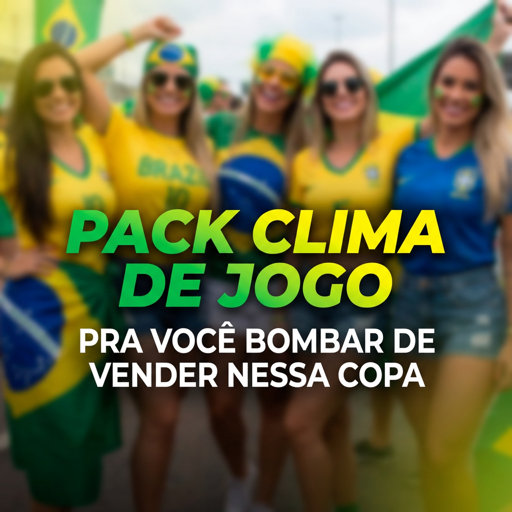 PACK CLIMA DE JOGO: Pack com vídeos prontos para vender na Copa 2026. Conteúdos em IA e vídeos reais dos produtos, organizados por pastas e já com links dos produtos da Shopee. Atualizações semanais até a chegada da Copa. Bônus exclusivos inclusos. R$ 19,00 thumbnail