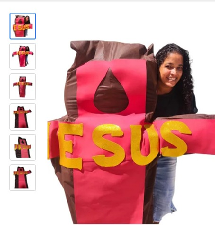 Fantasia De Cruz: A Cruz Que Abraça Para Ministério Infantil Vermelho M - R$ 149,88 thumbnail