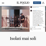 Isolati mai soli - Il Foglio thumbnail