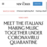 Meet the italians make music together under Coronavirus Quarantine - The New Yorker thumbnail
