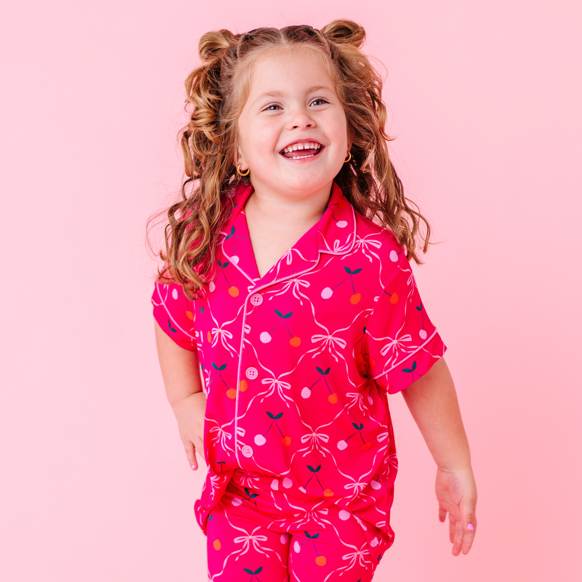 Sibling Matching Cherry Valentine’s Day Pajamas for Kids | Kiki + Lulu thumbnail