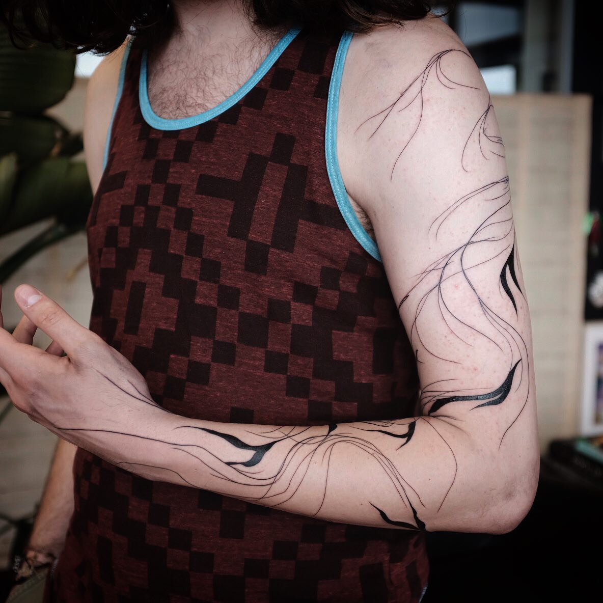 Abstract lines and shapes.