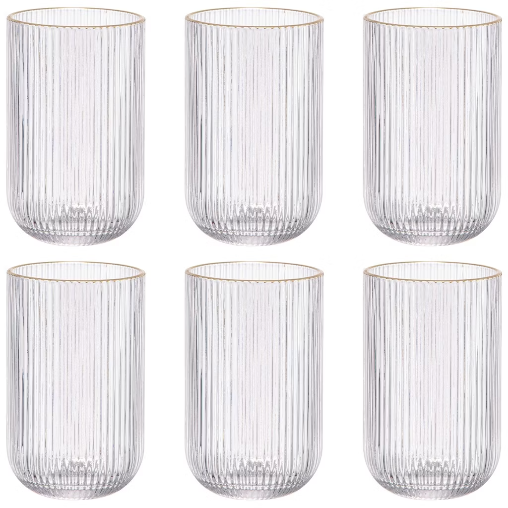 Jogo de copos 425ml com borda dourada (6un) thumbnail