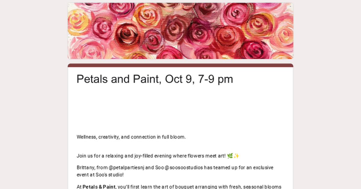 Petals and Paint, Oct 9, 7-9 pm thumbnail