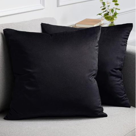 Black Velvet Throw Pillow Covers thumbnail
