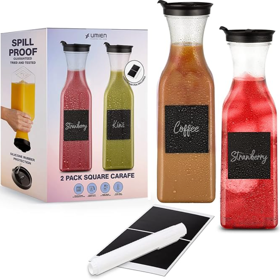 Clear Beverage Carafes with Flip Top Lid thumbnail