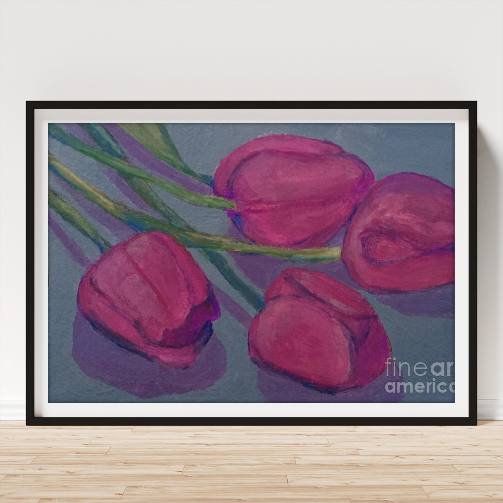 Magenta Tulips Framed Print by Elizabeth Mayoleth thumbnail