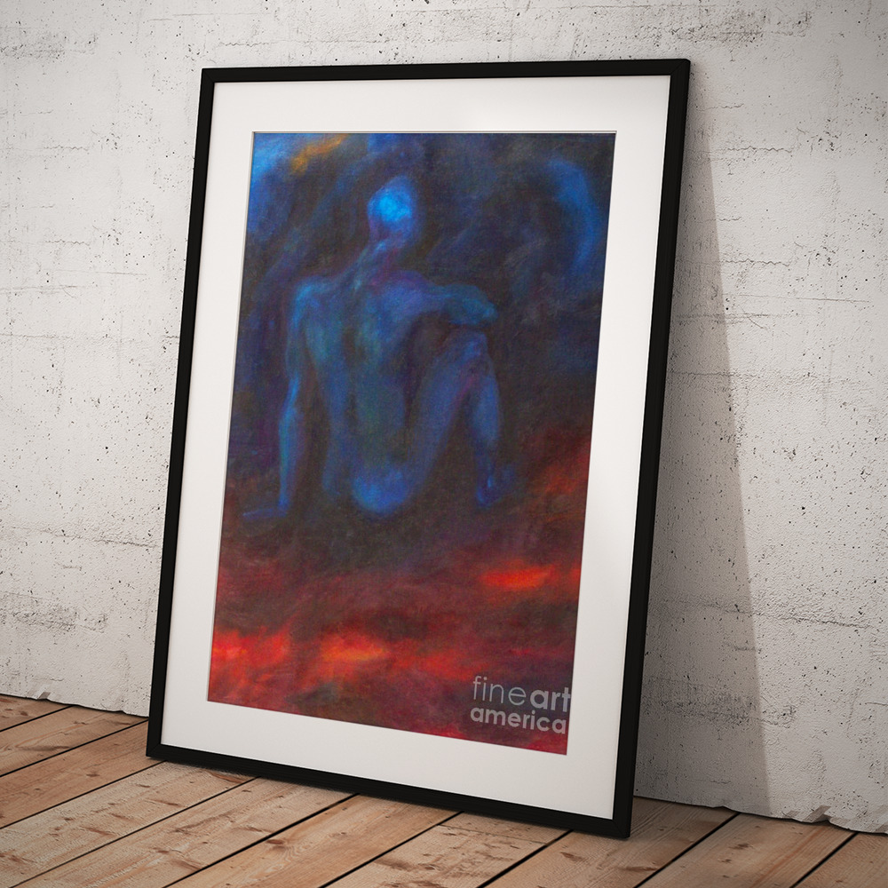 Blue Figure Framed Print by Elizabeth Mayoleth thumbnail