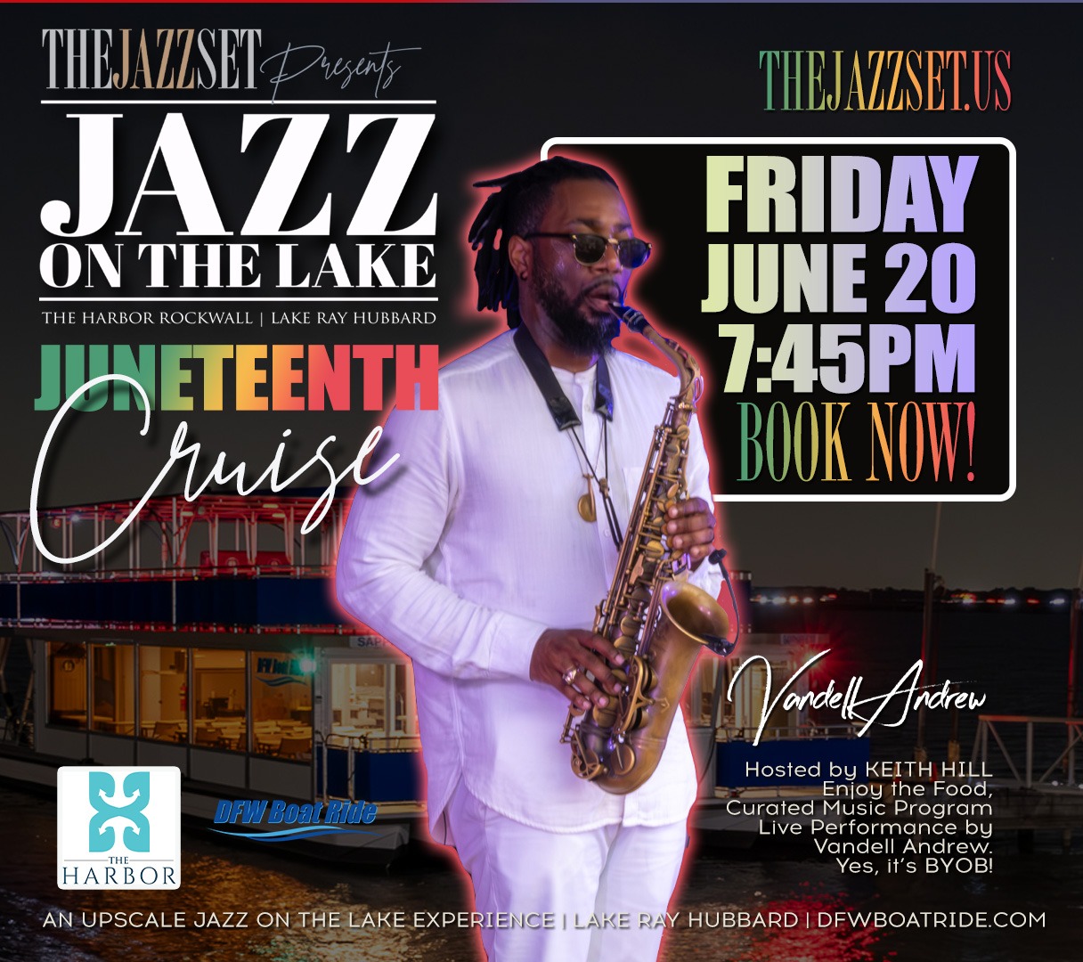 Jazz on the Lake | Juneteenth Cruise at Harbor Rockwall, Fri. June 20th thumbnail