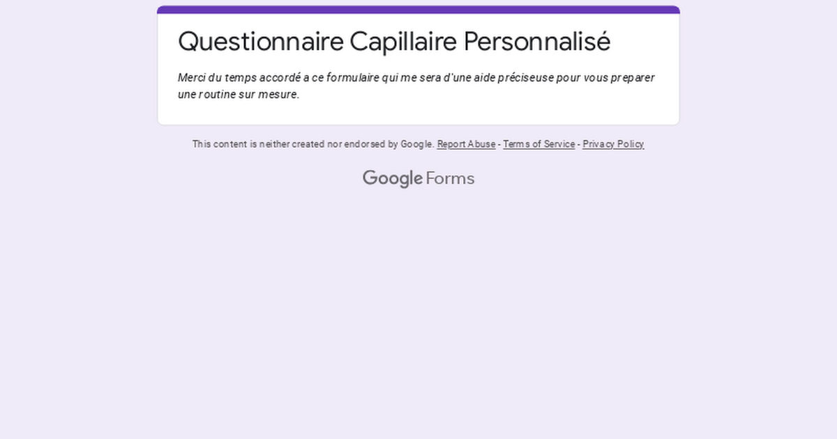 Questionnaire Capillaire Personnalisé thumbnail