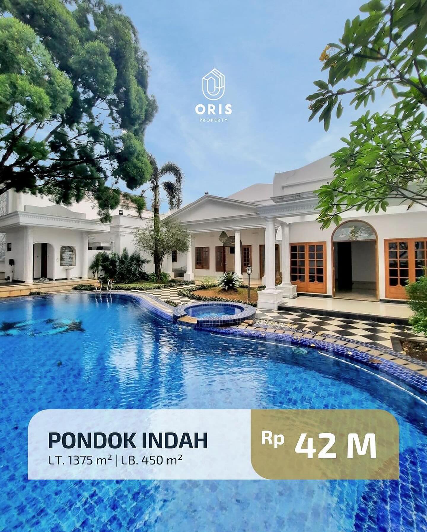 TURUN HARGA ! HARGA NJOP

FOR SALE PONDOK INDAH
PINGGIR JALAN UTAMA

Luas Tanah 1375 m2
Luas Bangunan 450 m2
Bangunan 1 