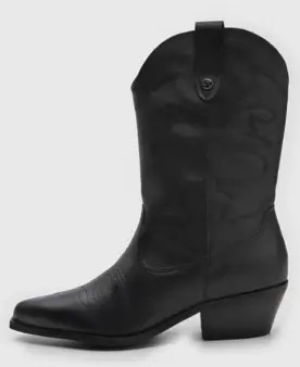 Bota Couro Western Bottero Bordado Preta thumbnail
