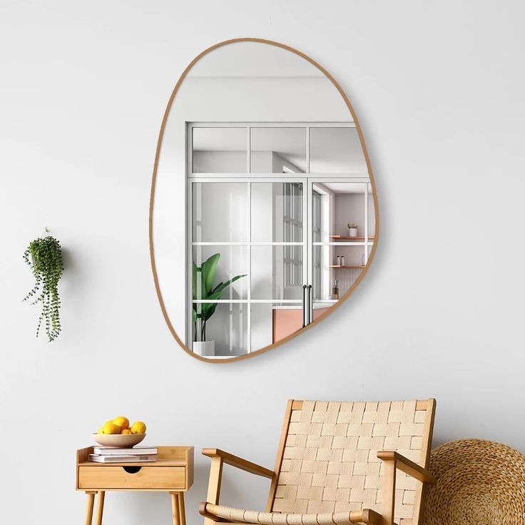 Espelho Orgânico 60x40 Couro + Suporte thumbnail