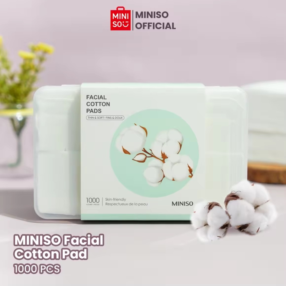 MINISO Facial Cotton Pad 1000 pcs  thumbnail