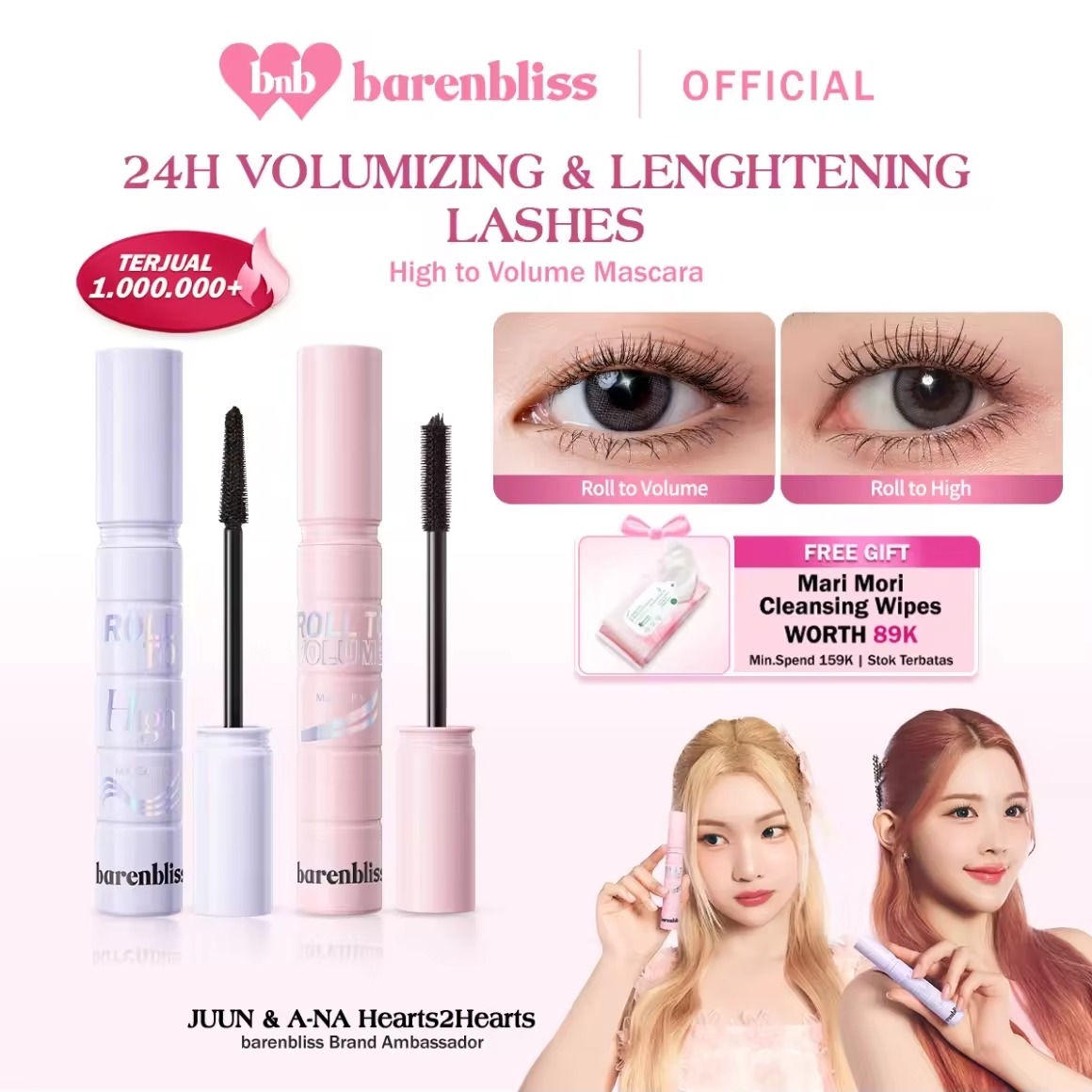 Barenbliss Roll To Volume & Roll To High Mascara  thumbnail