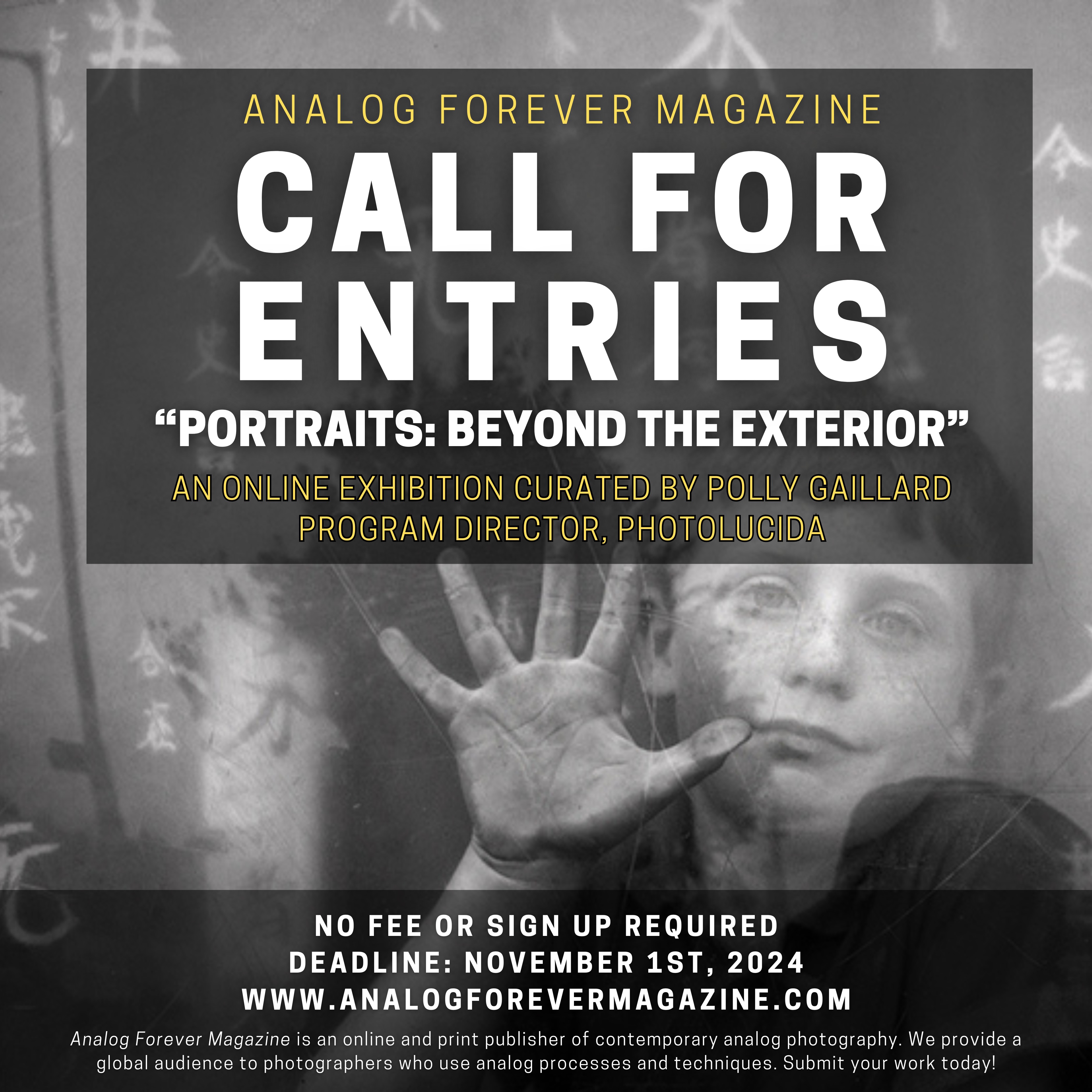 Call for Entry: Online Group Exhibition - "Portraits: Beyond the Exterior” - Curated by Polly Gaillard | Deadline: November 1st, 2024 thumbnail