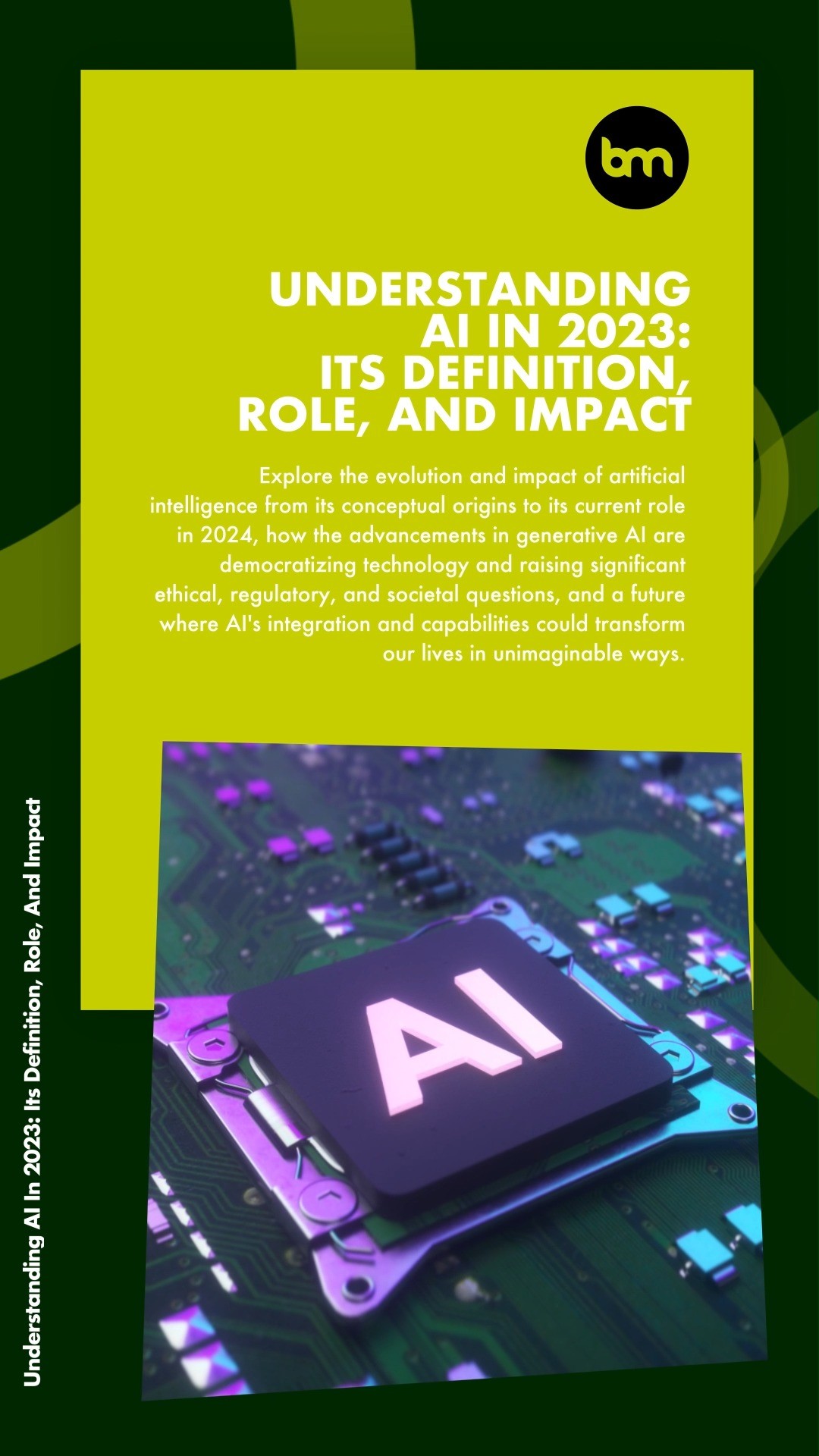 Understanding AI In 2023: Its Definition, Role, And Impact

Explore the evolution and impact of #artificialintelligence 
