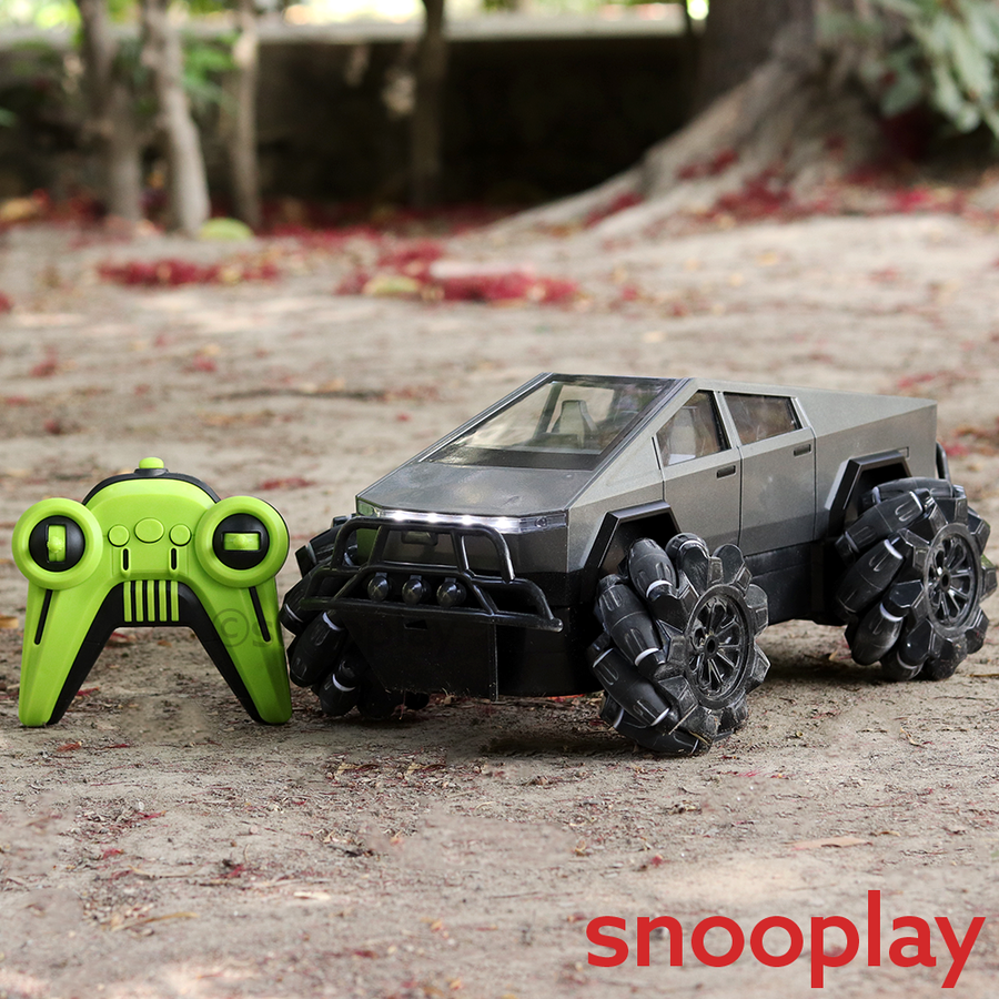 Remote Control Drift Tesla Pickup Truck – 360° Rotation, Monster Tyres, LED Lights & Powerful Sound | 1:12 Scale (6-10 Years) | Assorted Colors thumbnail