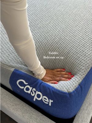 Can’t wait to decorate this room 🙂‍↔️ adding lots of color 🥰 @Casper  #toddlerbed#sharedbedroom#homedecor#bedding#gifted