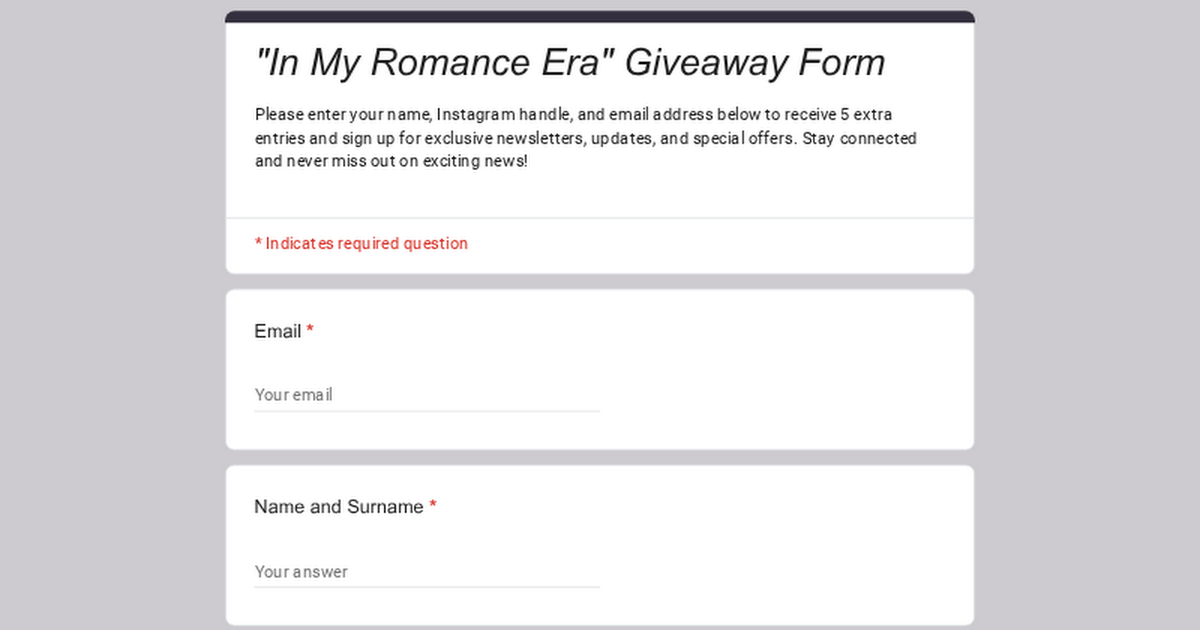 "In My Romance Era" Giveaway Form thumbnail