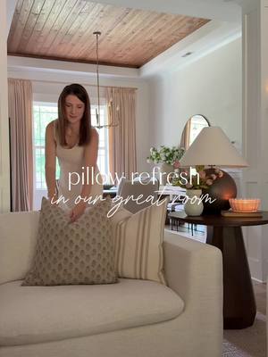 Refreshed some of the pillows in our great room to give a more summer, soft and airy vibe! I kept all of my shepherd’s c