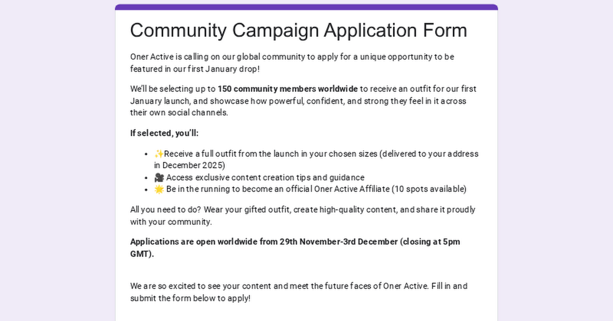 Community Campaign Application Form thumbnail