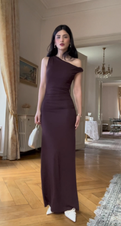 Little Bit Dramatic Maxi Dress Dark Chocolate thumbnail