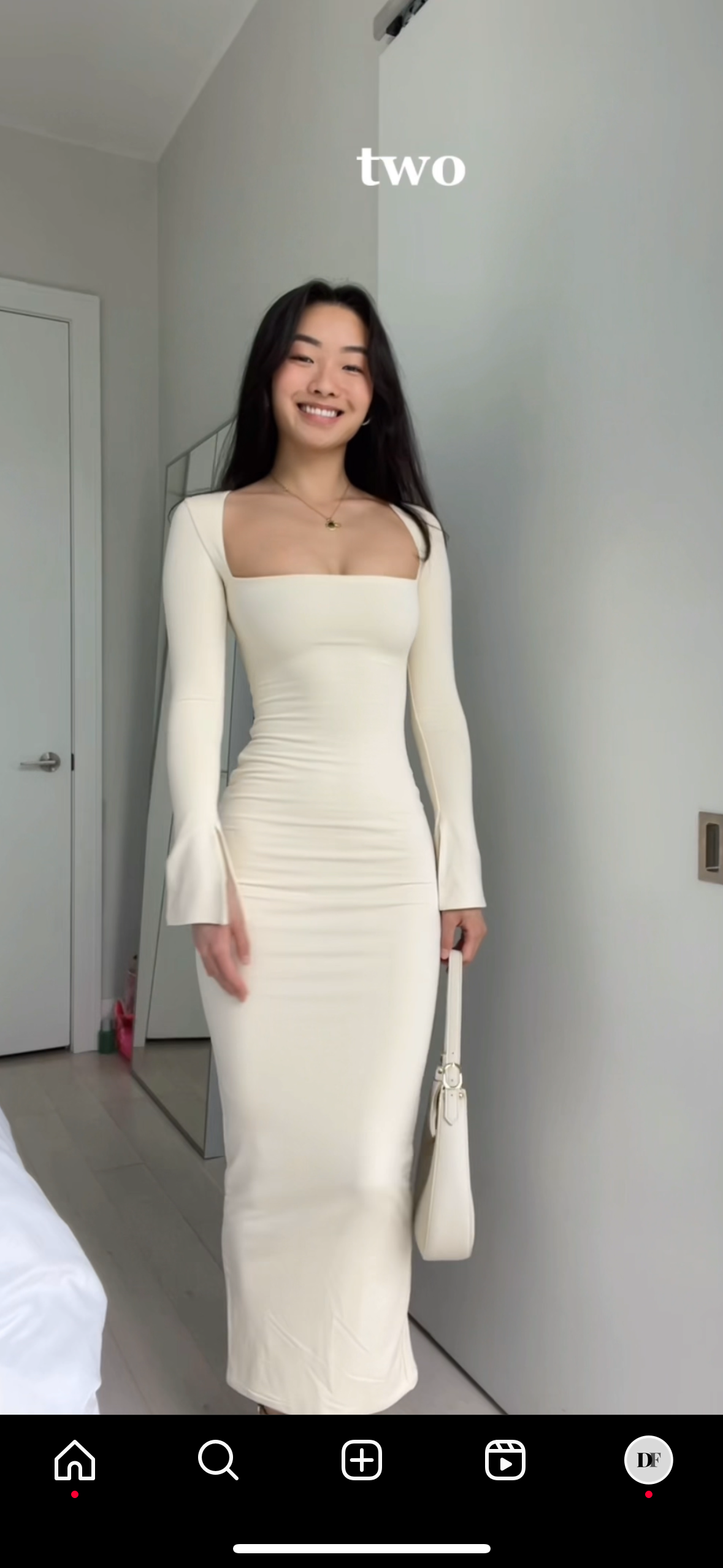 a line Square neck bodycon dress thumbnail