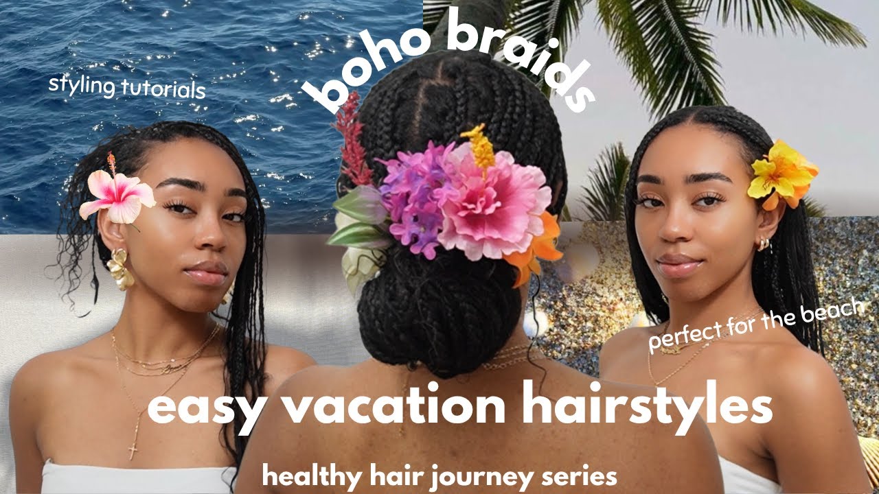 how to style boho knotless braids| | how to grow your curly hair faster and longer thumbnail