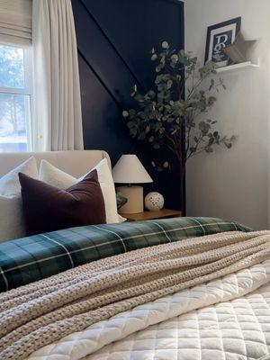 As much as I love my neutrals, I couldn’t resist adding a statement accent wall in my son’s room—and I’m obsessed with h