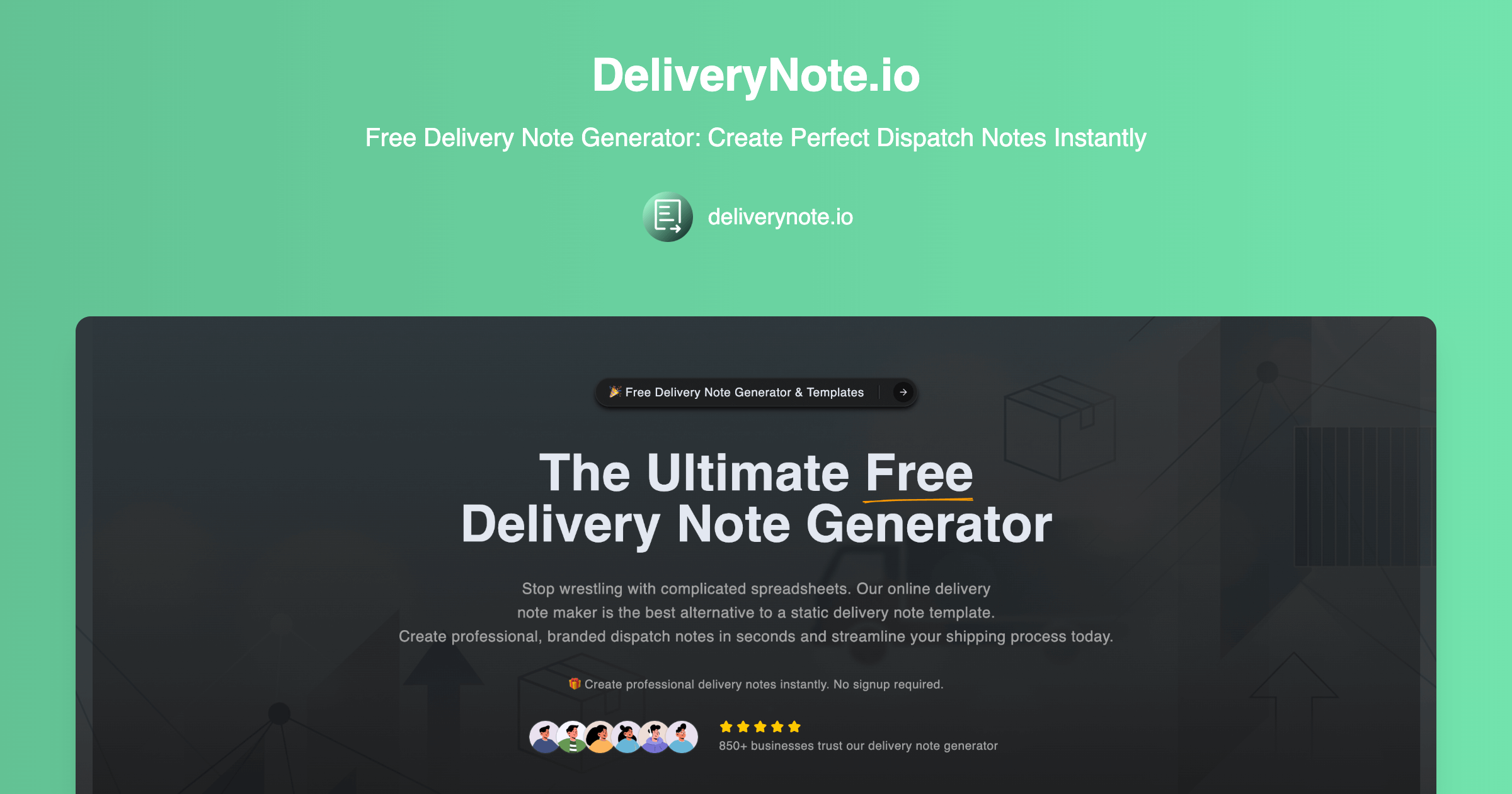 DeliveryNote.io - Free Delivery Note Generator thumbnail