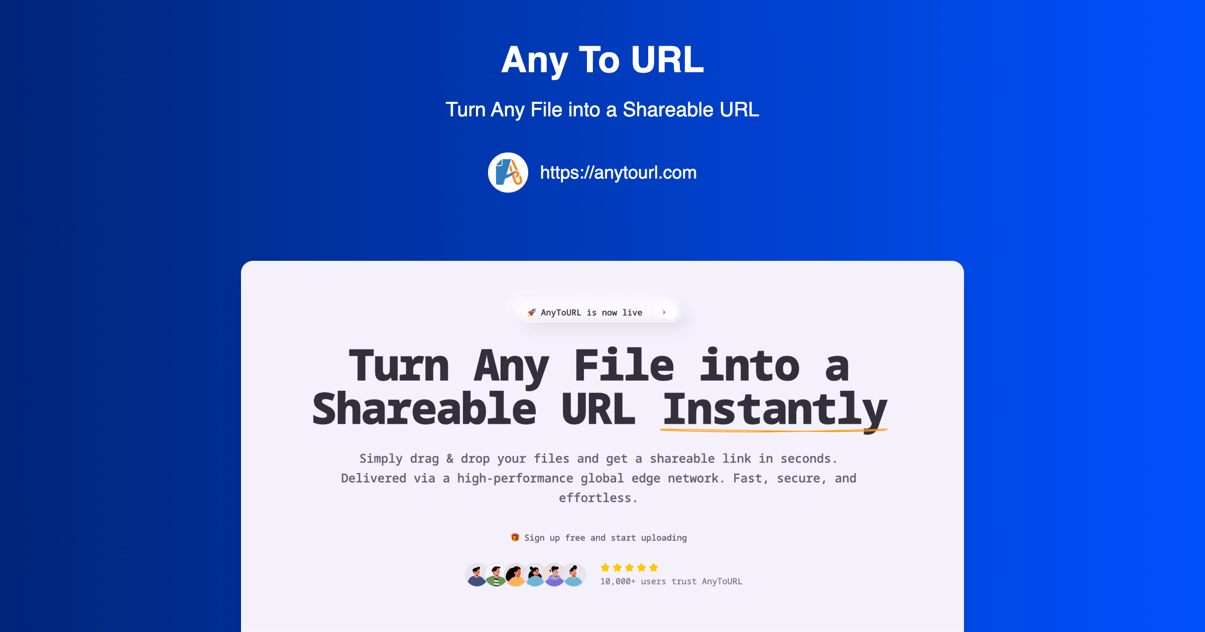 AnyToURL - Turn Any File into a Shareable URL thumbnail