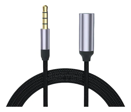 Cable Auxiliar Audio Cable Extension Auxiliar 4 Polos Audio Plug Macho 3.5mm A Hembra 3.5mm 2 Metros Color Gris Jeeyee, Compatible Con Laptop/tablet/smartphone/tv/amplifier thumbnail