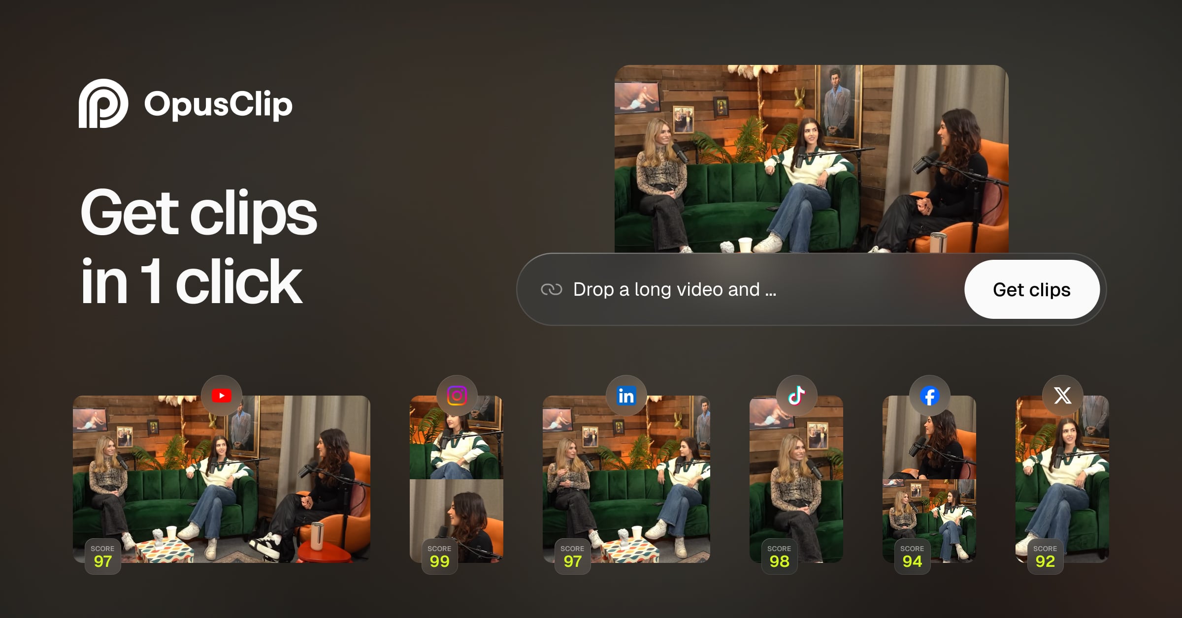 OpusClip: #1 AI video clipping tool to create viral shorts thumbnail