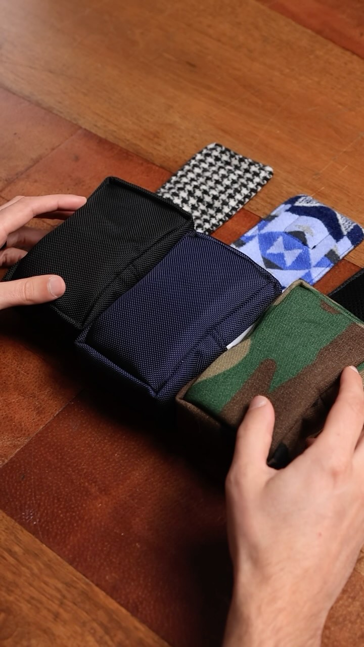 Introducing 3 new Rangefinder Pouches available tomorrow at 8am EST in Black and Navy Ballistic Nylon, Woodland Camoufla