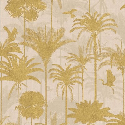 Tempaper & Co.® Royal Palm Removable Peel and Stick Wallpaper, Gold Palms, 28 sq ft: Vinyl, Self-Adhesive, Botanical Pattern thumbnail