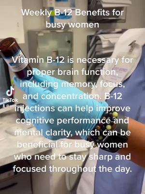 Sure, here are some reasons why busy women may consider taking B-12 injections: 1. Increased Energy: Vitamin B-12 is an 