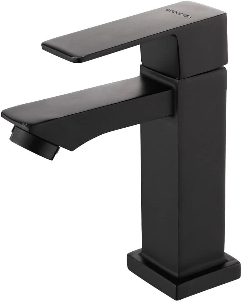 Torneira Banheiro Luxo Quadrada 1/4 Volta Inox Aço Preta Bancada Pia Banheiro Alto Padrão | Amazon.com.br thumbnail