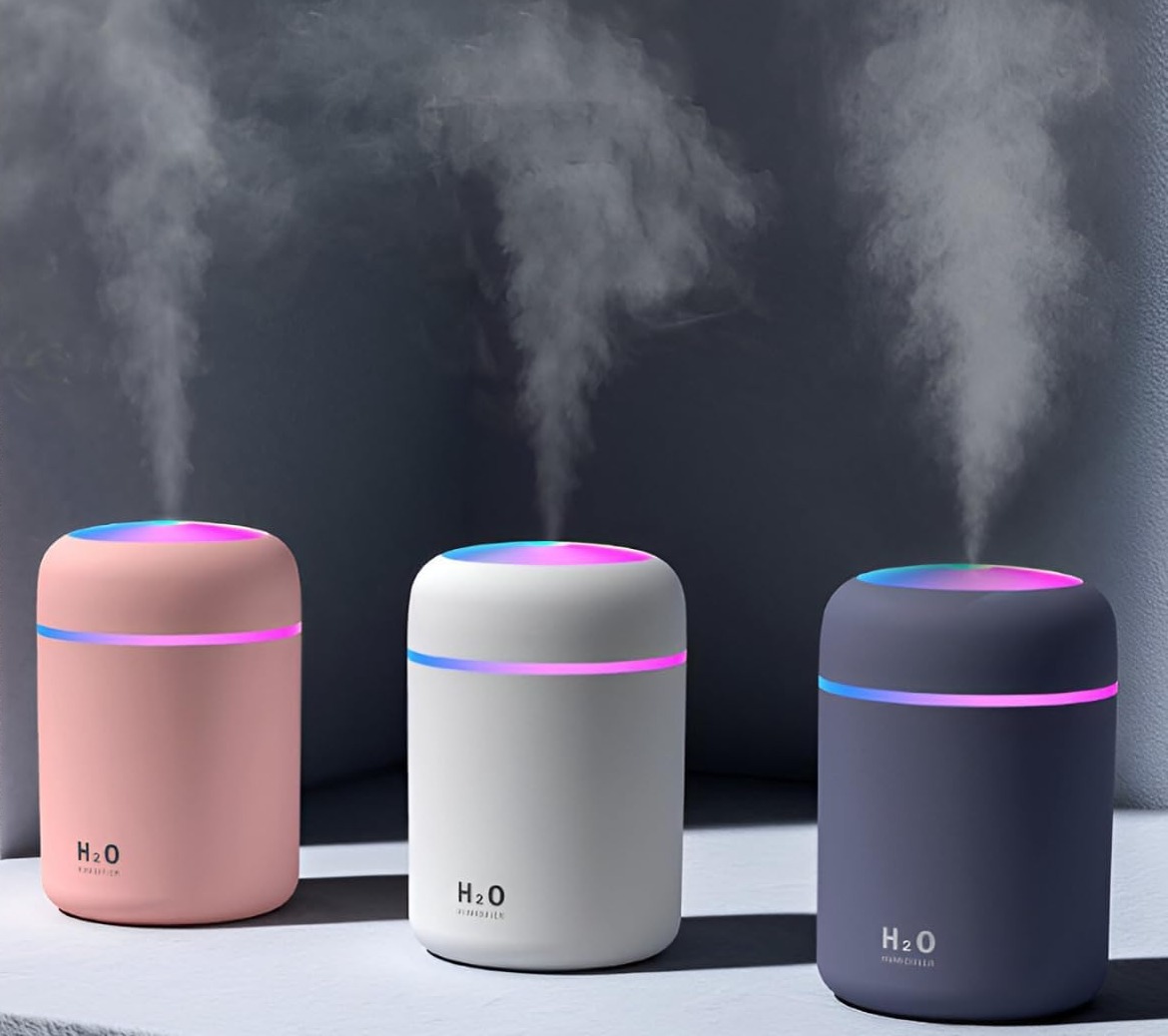 Umidificador de Ar Difusor de Ambiente Aromas Portátil Ultrassonico 300 ml Aromatizador USB LED Vaporizador (BRANCO) : Amazon.com.br: Casa thumbnail