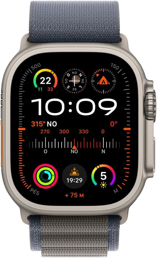 Ao Clicar você será direcionado para o site da Amazon | Apple Watch Ultra 2 GPS + Cellular • Caixa de titânio – 49 mm • Pulseira loop Alpina azul – G thumbnail
