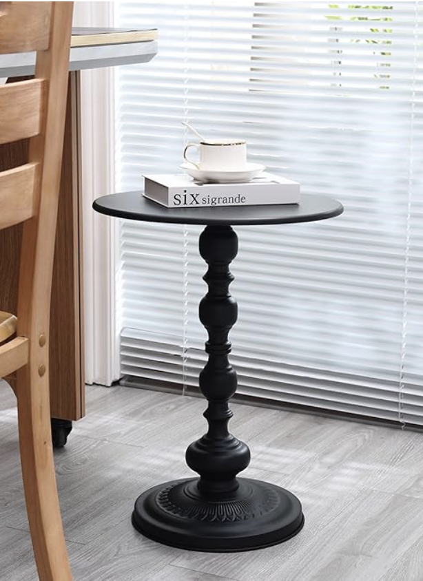 Vintage Metal End Table, Matte Black  thumbnail