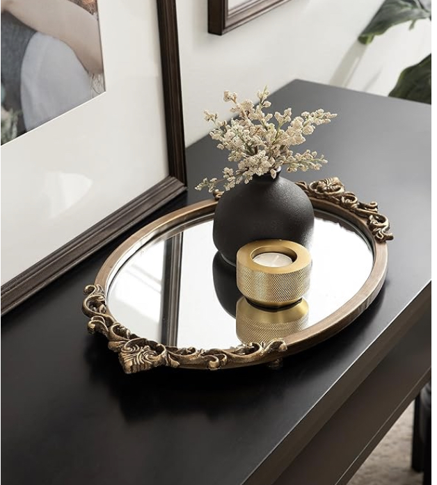 Vintage Oval Mirror Tray  thumbnail