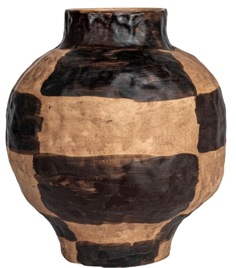 Hand-Painted Stoneware Vase with Reactive Glaze thumbnail