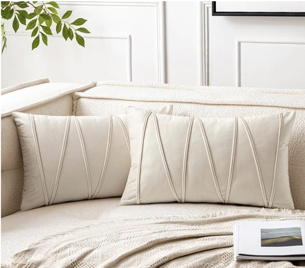 Beige Velvet Pillow Covers thumbnail