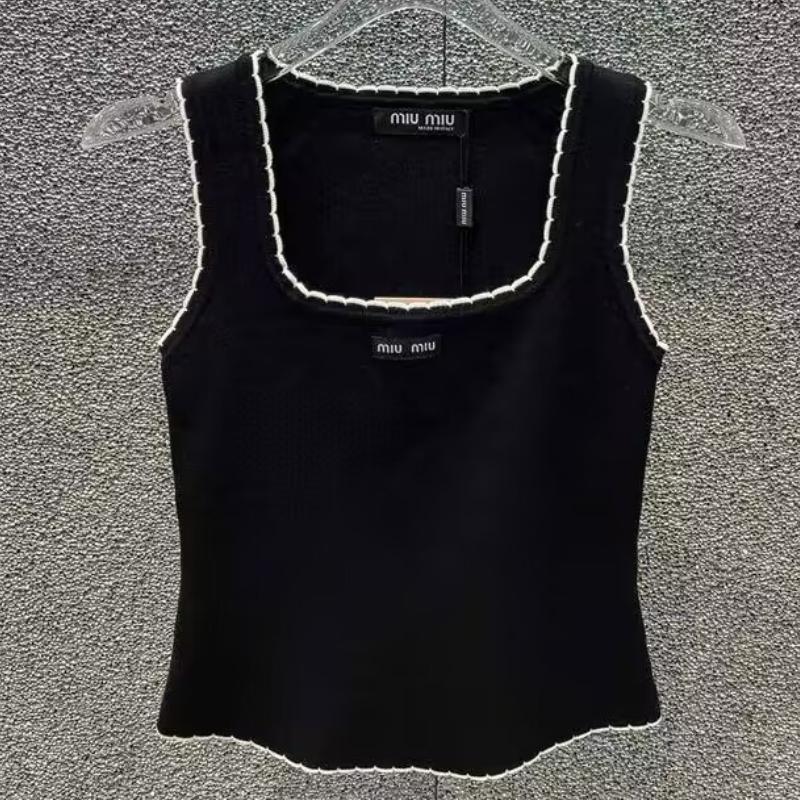 Miu Miu Contrast Scalloped Tank  thumbnail