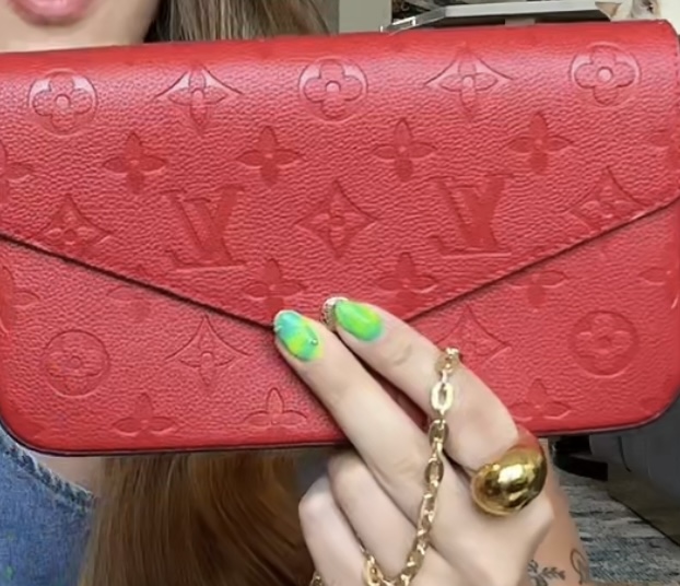 LV Chain Flap Red  thumbnail