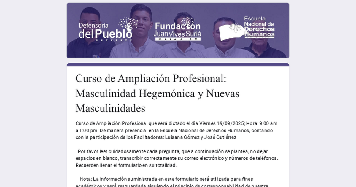 Curso de Ampliación Profesional: Masculinidad Hegemónica y Nuevas Masculinidades thumbnail