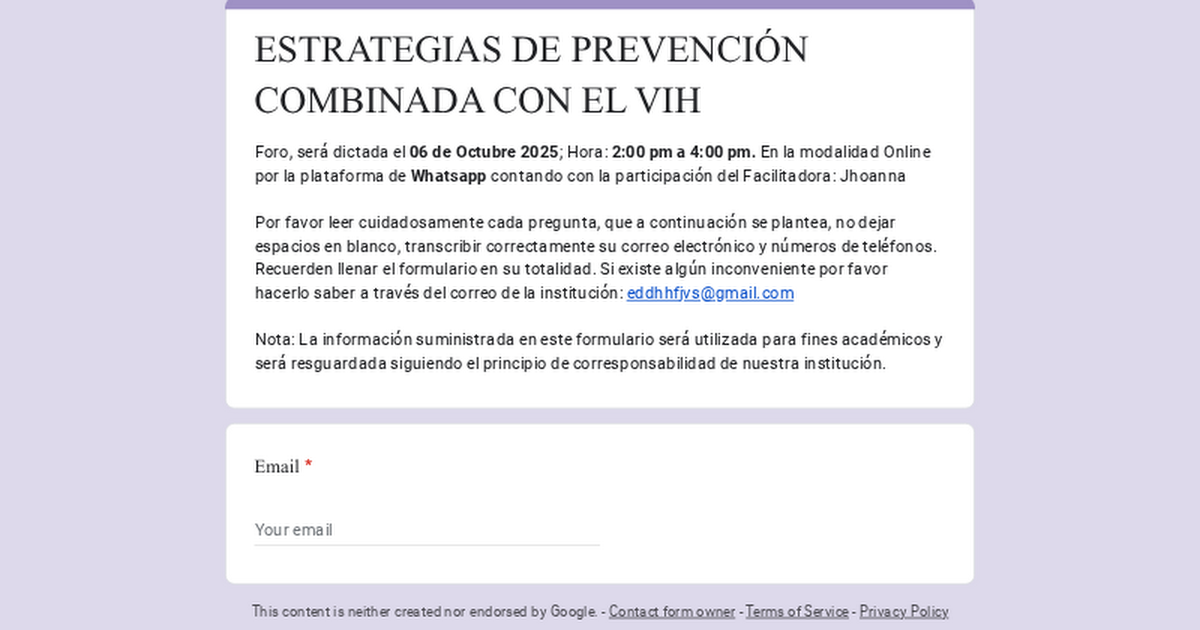 ESTRATEGIAS DE PREVENCIÓN COMBINADA PARA EL VIH thumbnail
